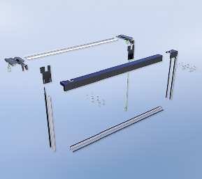 Adjustable construction kit for individual widths and heights