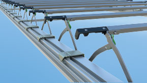 New tarpaulin attachments. Stable, light and functional. New: Now adjustable, protects the aluminium carrier by lifting the tarpaulin carrier.